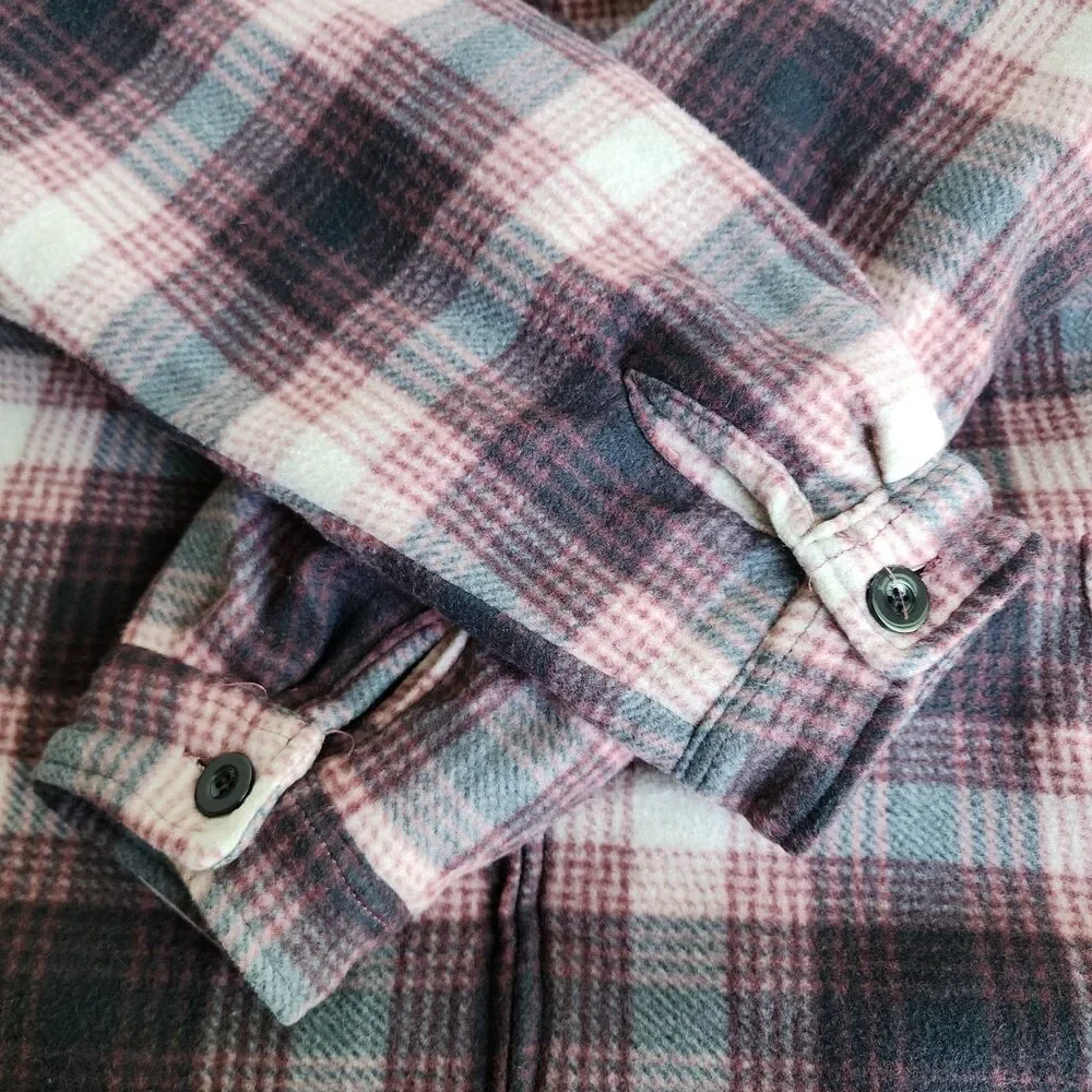 Leehanton Plaid Hooded Flannel Jacket Zip Up Sherpa Lined Red Black Men's 2XL